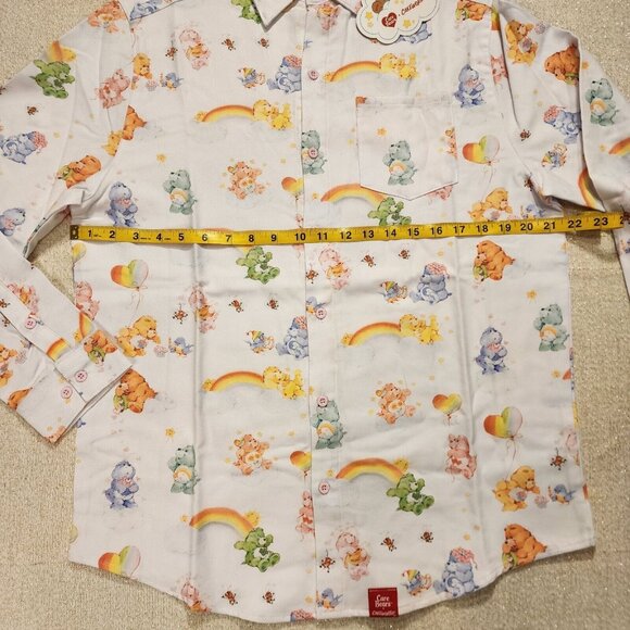 Cakeworthy Care Bears Cousins Flannel Button Down Shirt 80's Cartoon M NEW - Picture 8 of 11